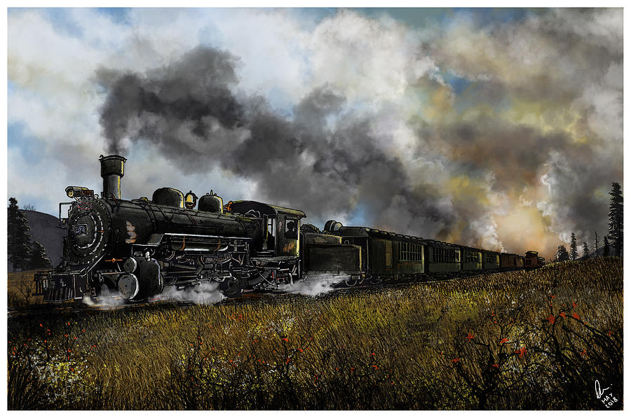 Steam Train to Alberta Mixed Media by Jonathan Baldock