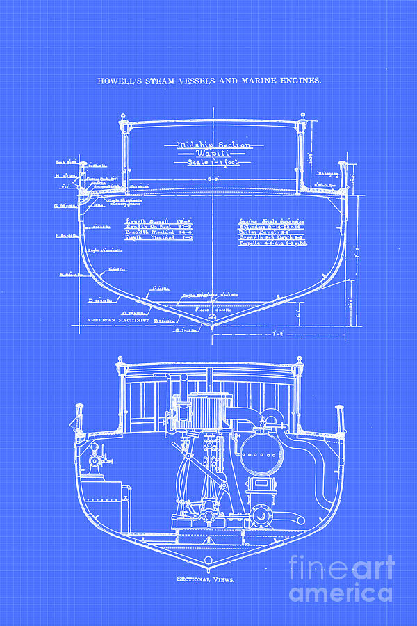 Steam Yacht Wapiti b2 Drawing by Historic Illustrations Pixels