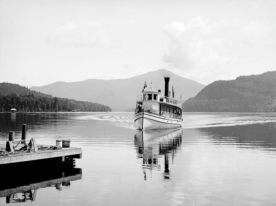 Steamboat Doris on Lake Placid - Circa 1900 Photograph by War Is Hell Store