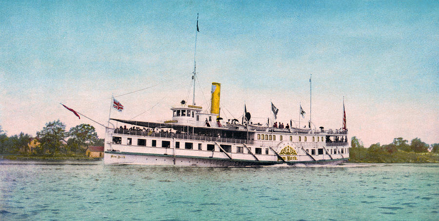 Steamboat New York - Thousand Islands - Circa 1902 Photochrom Photograph by War Is Hell Store