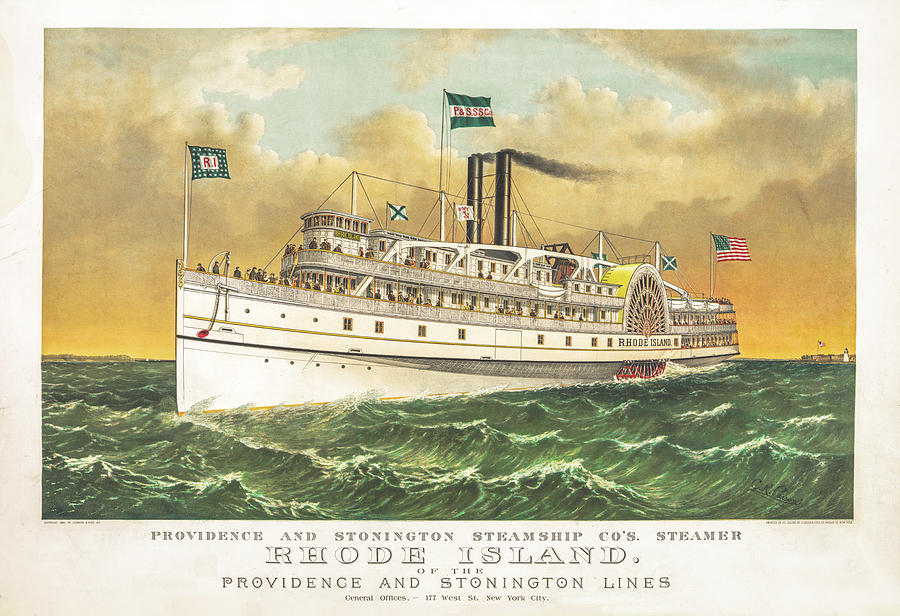 Steamer Rhode Island Drawing by Nautical Chartworks