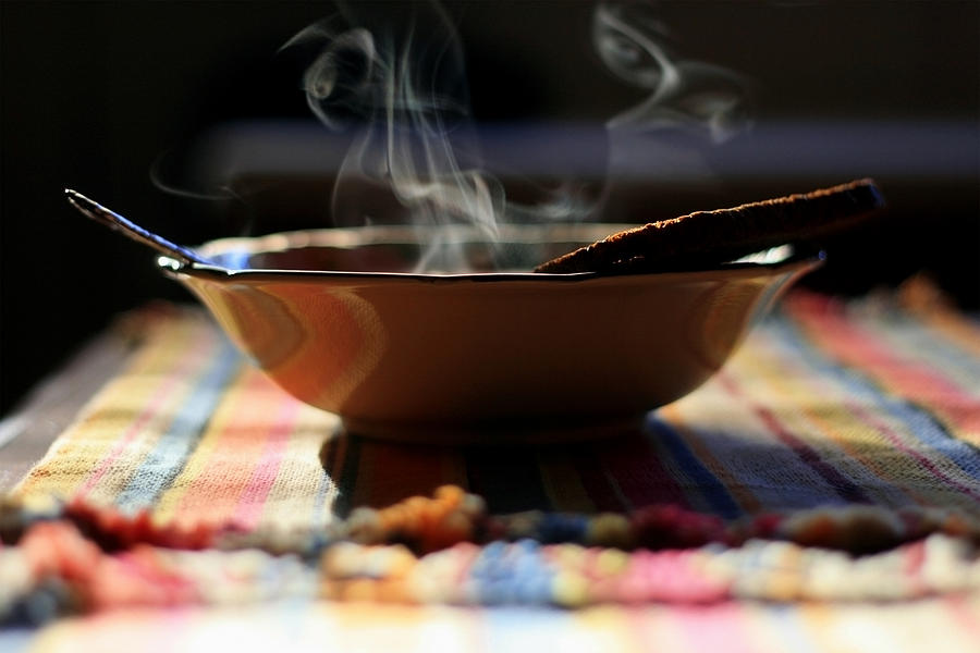 Steaming Bowl of Soup - Close Up Photograph by Jitalia17