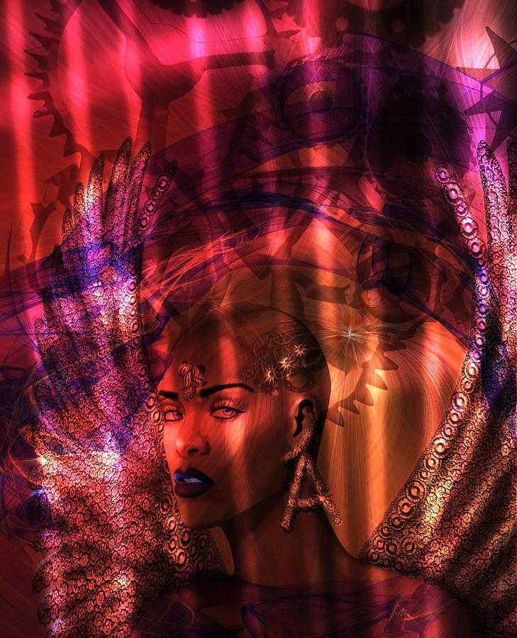 Steampunk Angel Into The Light Digital Art by Joan Stratton