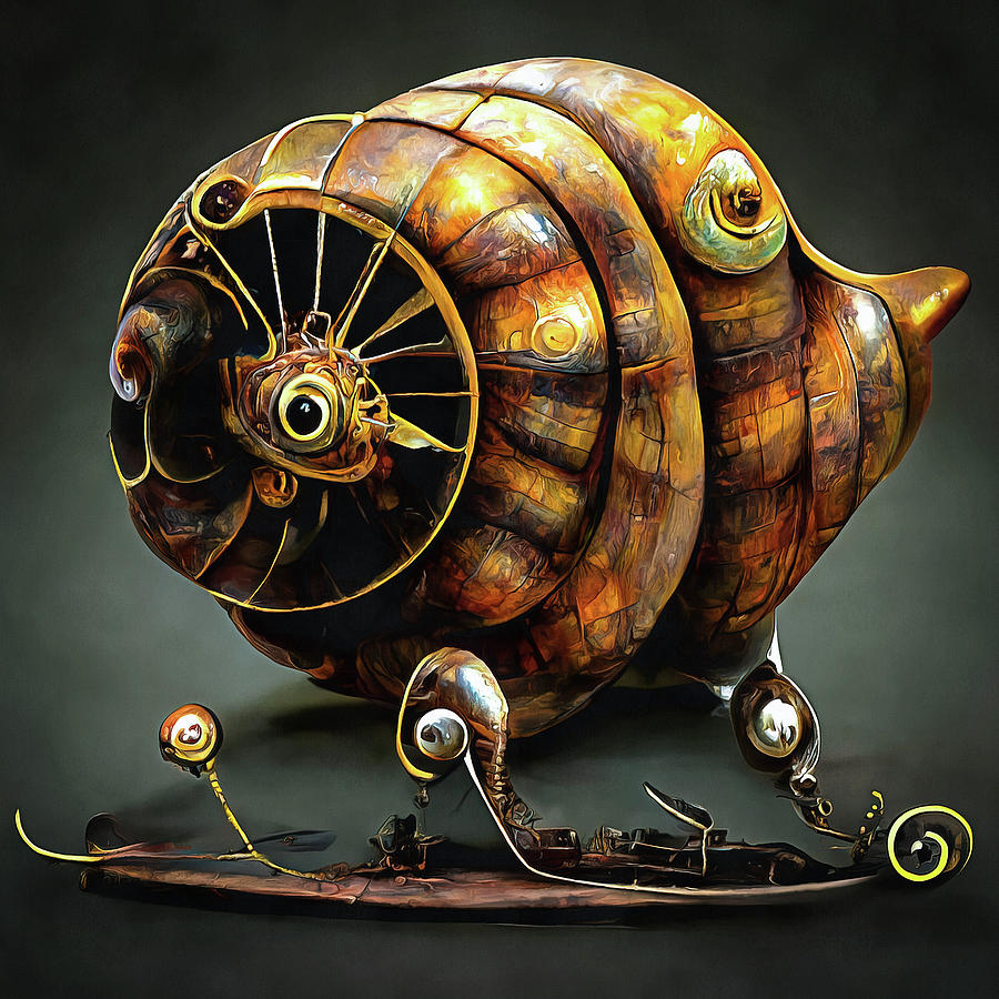 Steampunk Animal 04 Victorian Snail Digital Art by Matthias Hauser