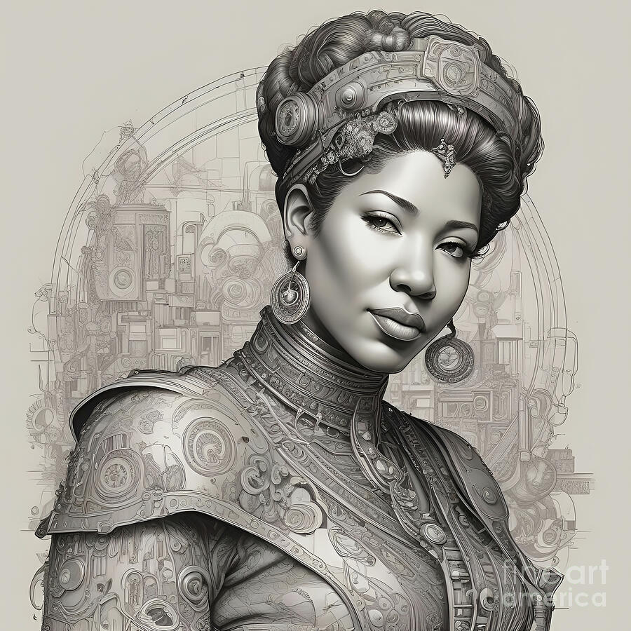 Steampunk Aretha Franklin 1 Digital Art by Mark Miller Steampunk Aretha Franklin 1 Digital Art by Mark Miller