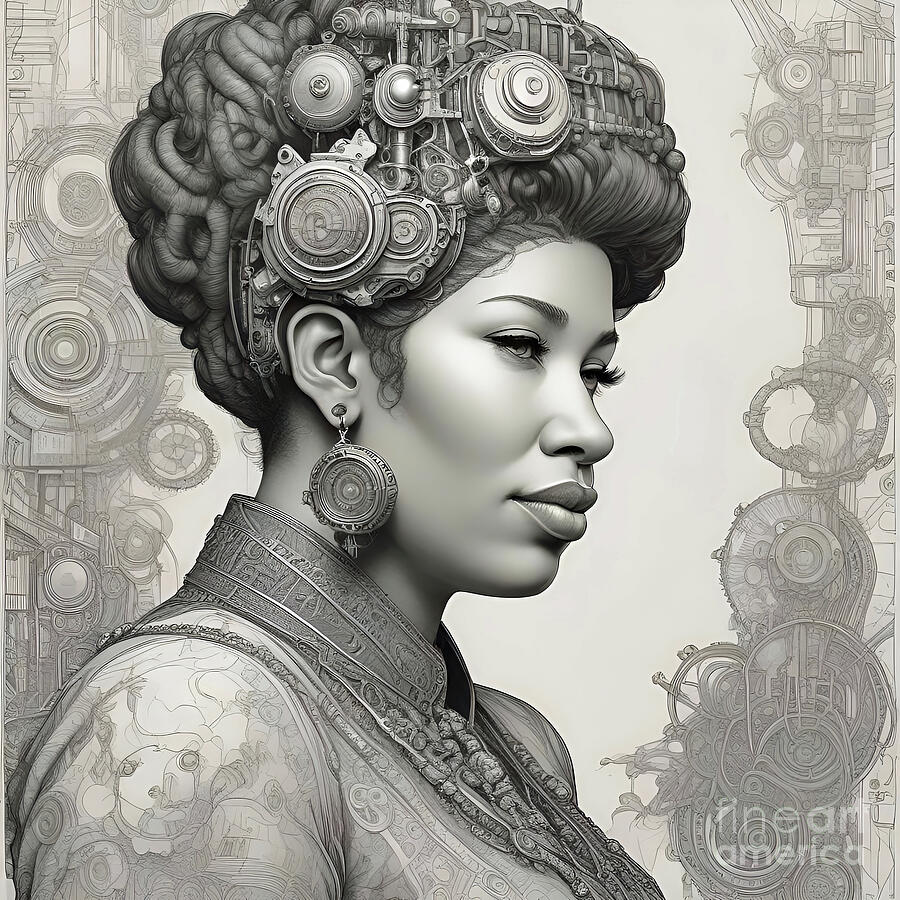 Steampunk Aretha Franklin 2 Digital Art by Mark Miller Steampunk Aretha Franklin 2 Digital Art by Mark Miller