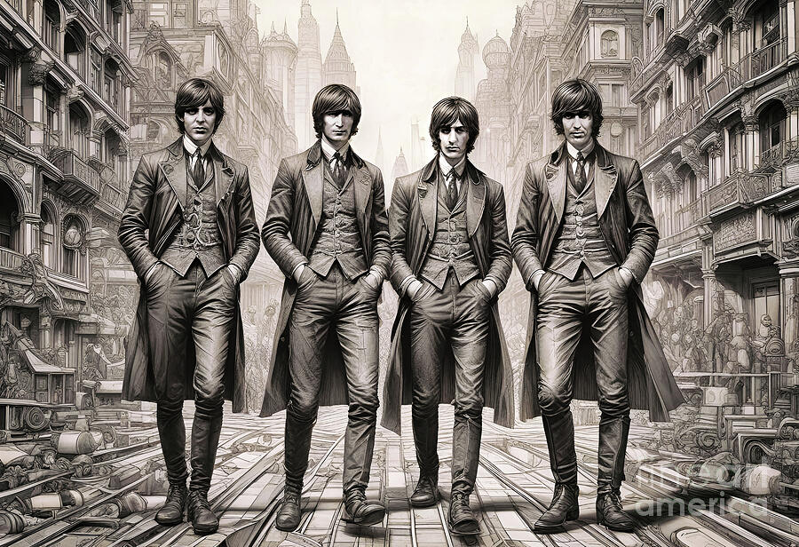 Steampunk Beatles Digital Art by Mark Miller Steampunk Beatles Digital Art by Mark Miller