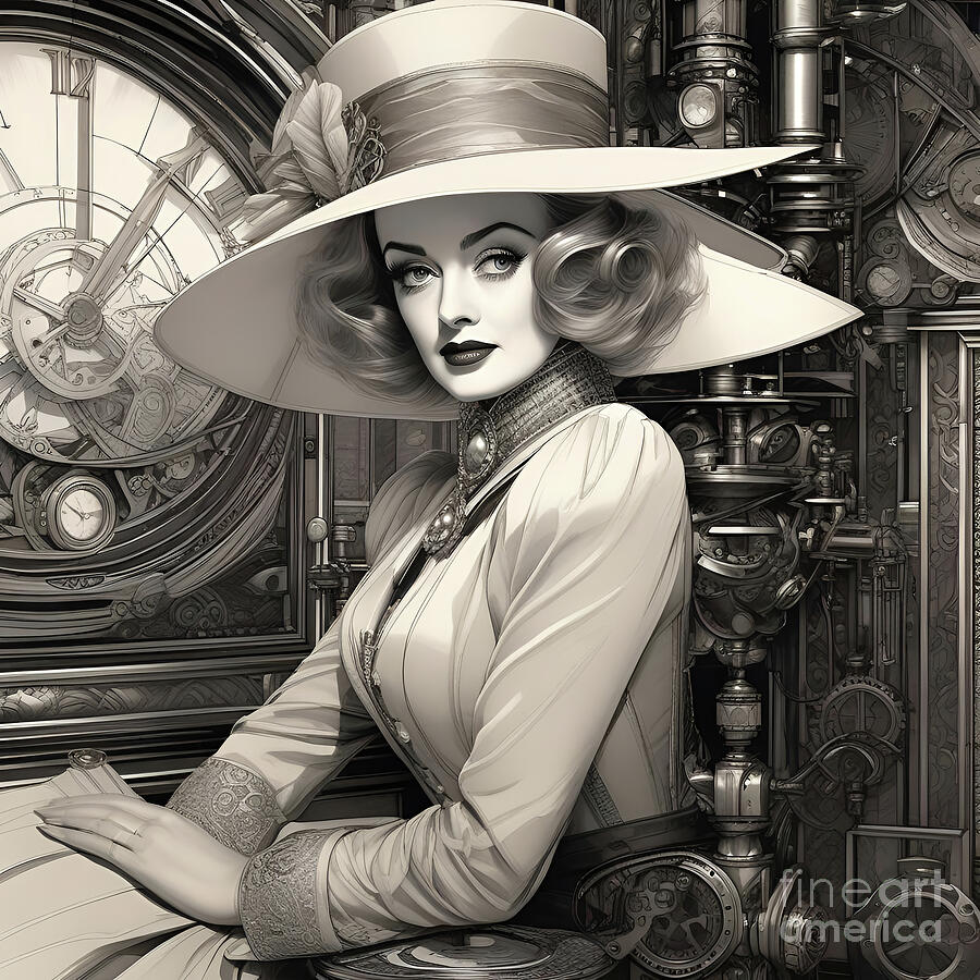 Steampunk Bette Davis 1 Digital Art by Mark Miller Steampunk Bette Davis 1 Digital Art by Mark Miller