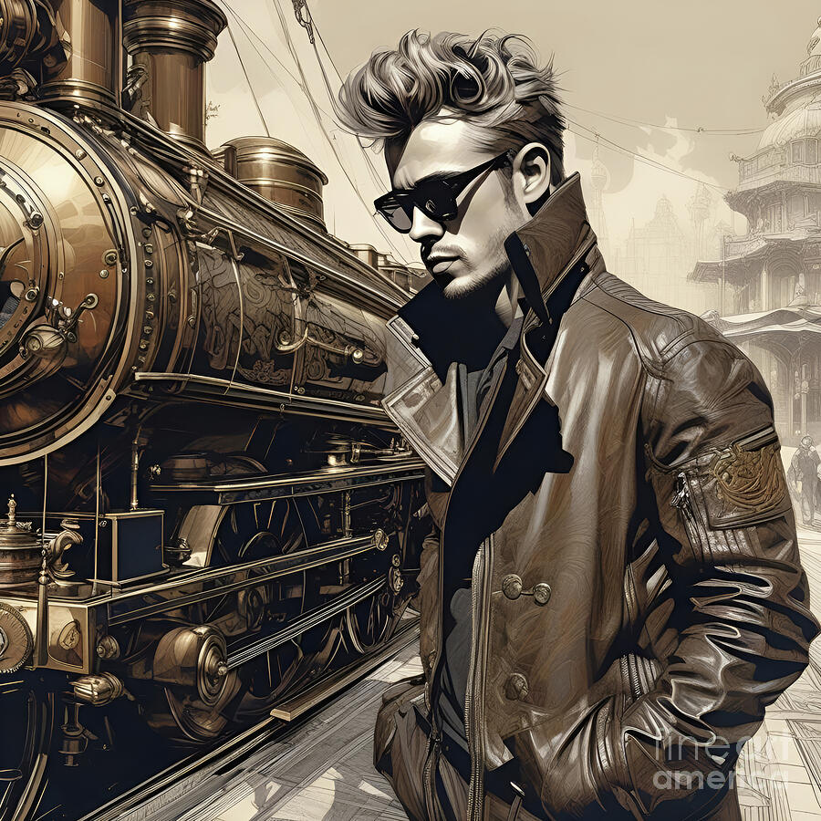 Steampunk Brad Pitt Digital Art by Mark Miller Steampunk Brad Pitt Digital Art by Mark Miller