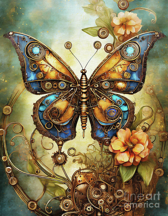 Steampunk Butterfly Mixed Media