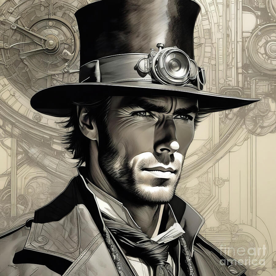 Steampunk Clint Eastwood 2 Digital Art by Mark Miller Steampunk Clint Eastwood 2 Digital Art by Mark Miller