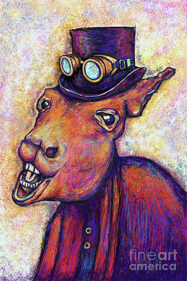 Steampunk Donkey Digital Art by Julianne Black DiBlasi