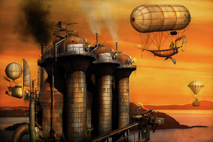 Steampunk - Dystopia - The outpost Photograph by Mike Savad