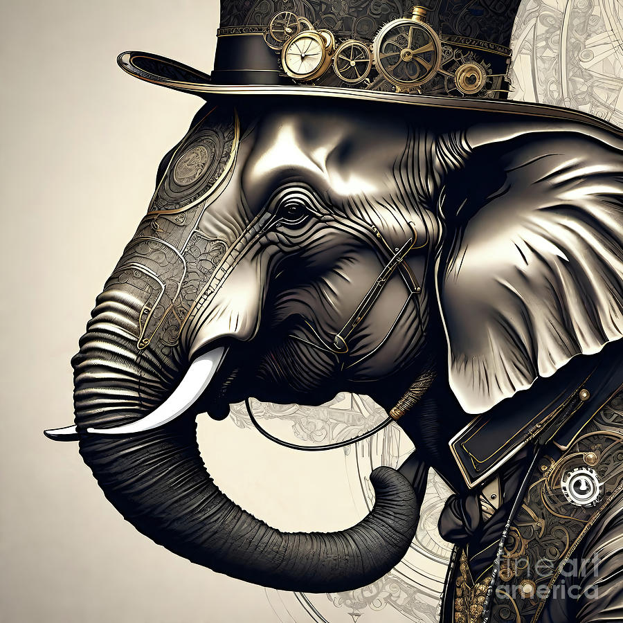 Steampunk Elephant Photograph by Mark Miller