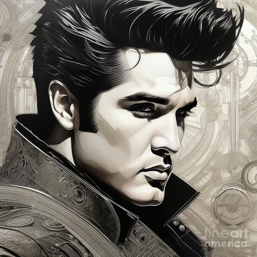 Steampunk Elvis 2 Digital Art by Mark Miller