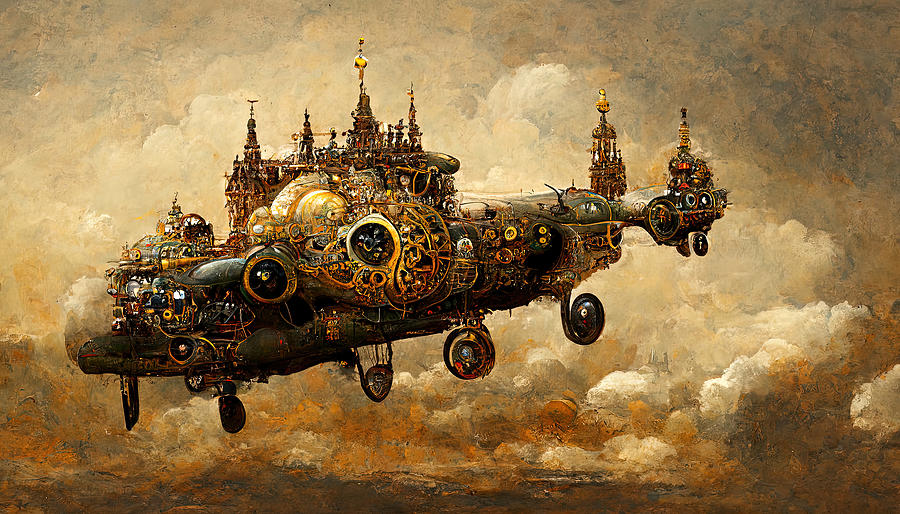 Steampunk Flying Fortress, 06 by AM FineArtPrints