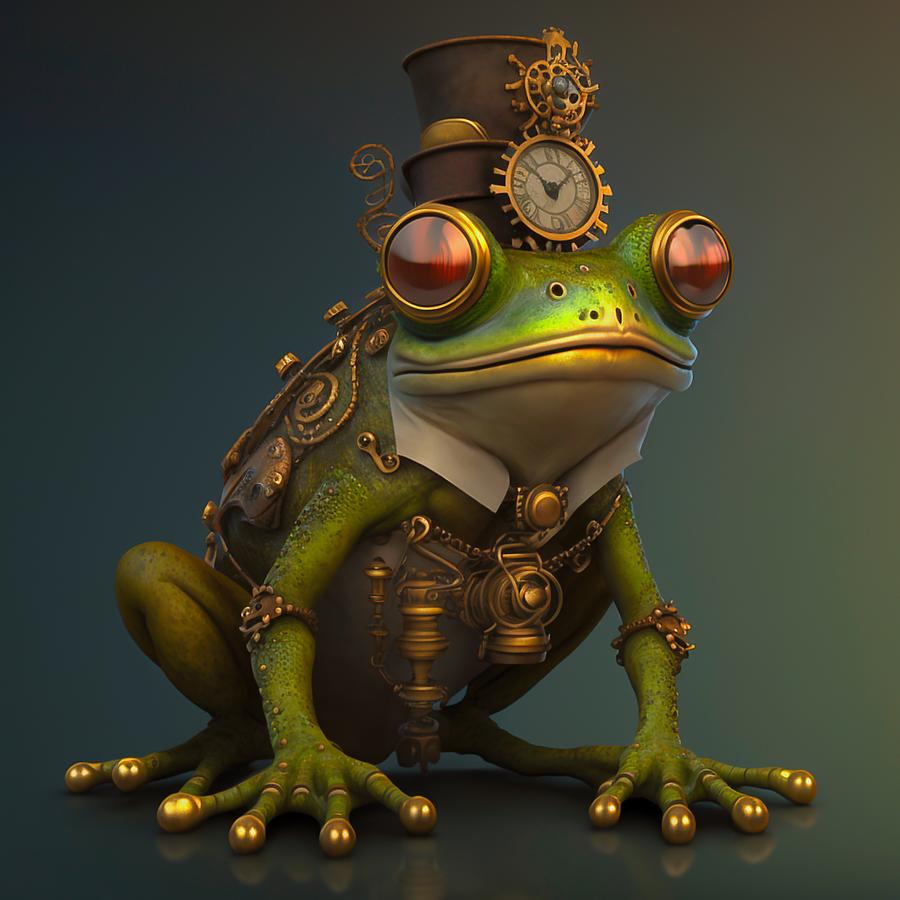 Steampunk frog Digital Art by Digital Art Nederland - Fine Art America