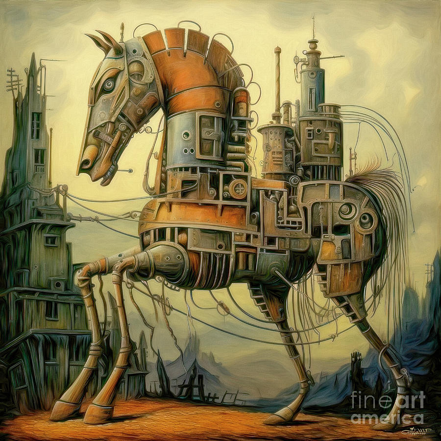 Steampunk Horse Digital Art by Jutta Maria Pusl