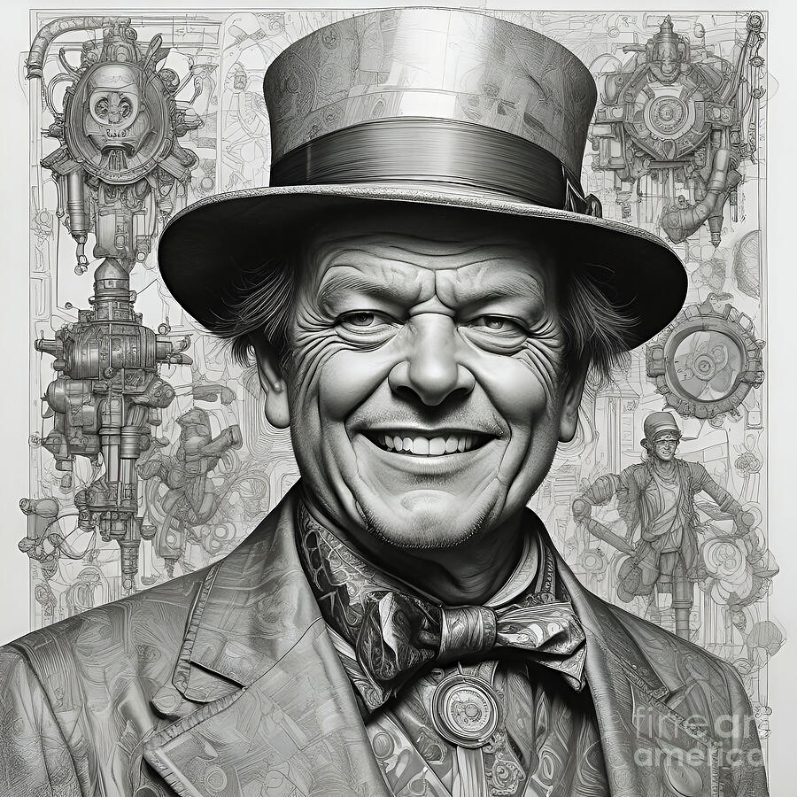 Steampunk Jack Nicholson 1 Digital Art by Mark Miller