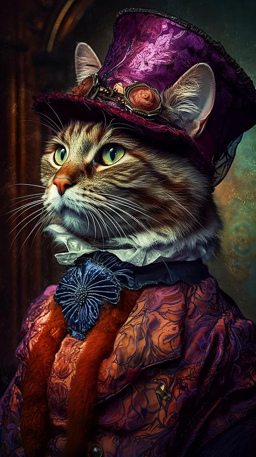 Steampunk Kitty Cat 10 Painting By Lilia D - Fine Art America