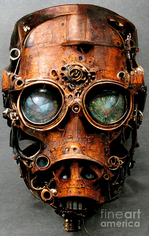 Skull Digital Art - Steampunk mask by Sabantha