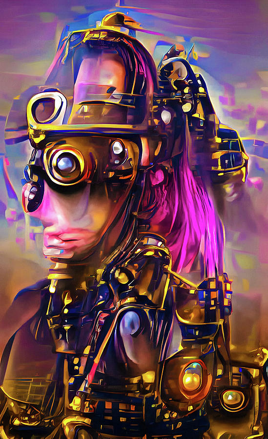 Steampunk meets Cybergoth 01 Digital Art by Matthias Hauser