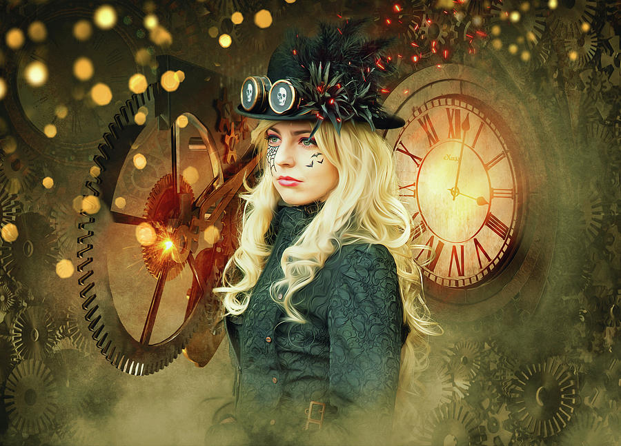 Steampunk meets Gothic Beauty Digital Art by Tim Hill - Pixels