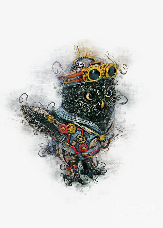 Steampunk Owl Art Photograph by Ian Mitchell