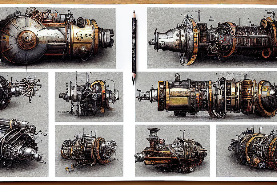 Steampunk Parts List Digital Art by Ron Weathers - Fine Art America