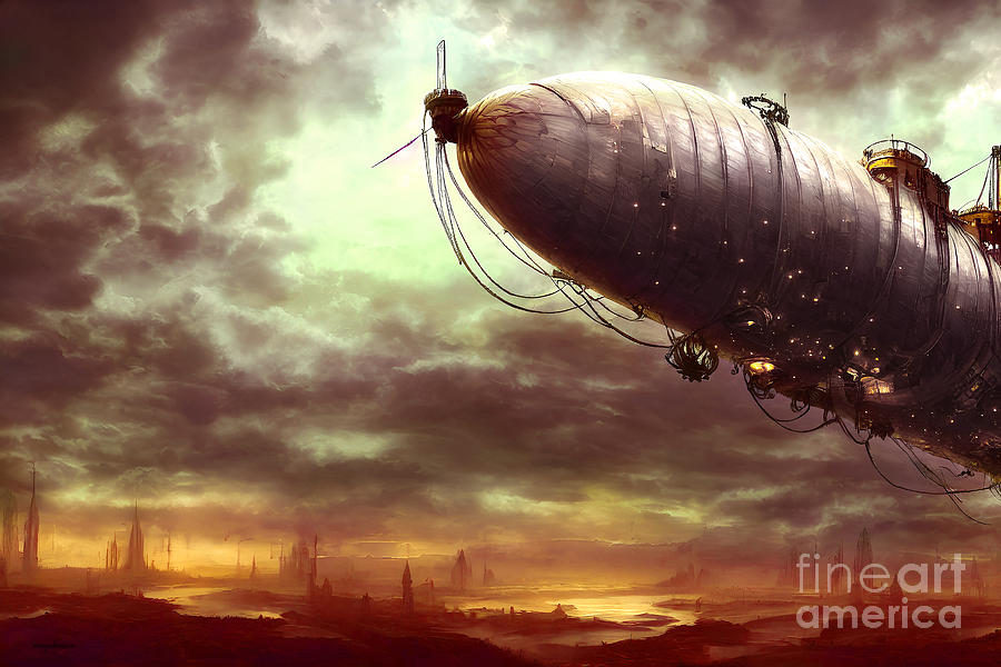 Armageddon Mixed Media - Steampunk Pirate Airship After The Apocalypse 20221006r by Wingsdomain Art and Photography