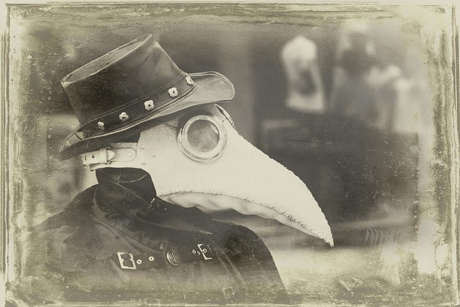 Vintage Photograph - Steampunk Plague Doctor by David April