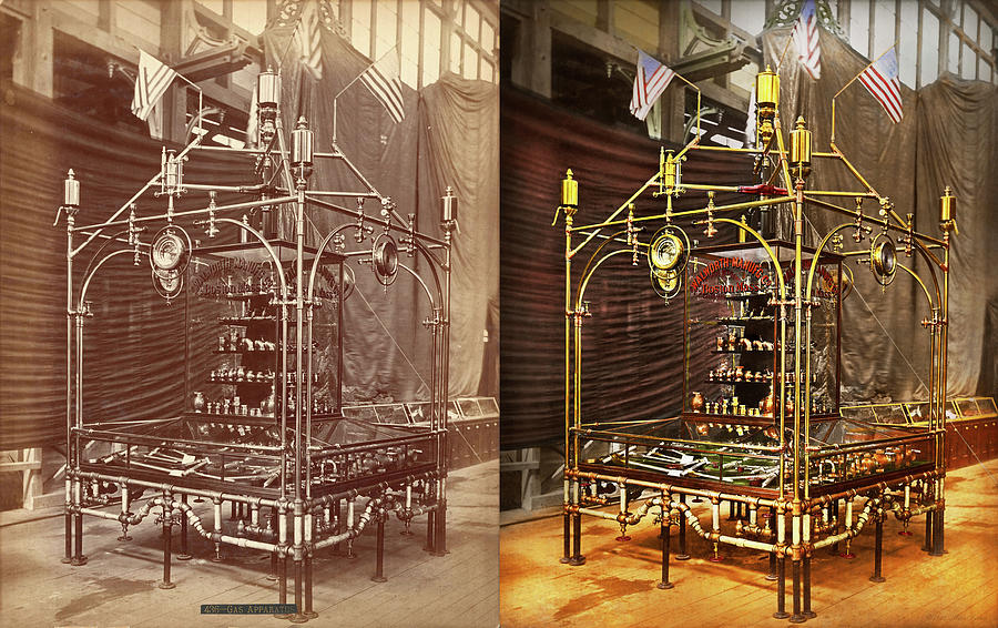 Steampunk - Plumbing - Quite a fitting display 1876 - Side by Side Photograph by Mike Savad