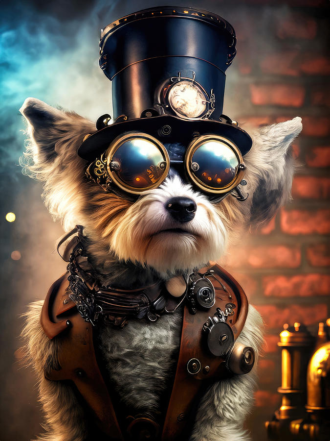 Steampunk Pups - Wookiee Photograph by Bill and Linda Tiepelman