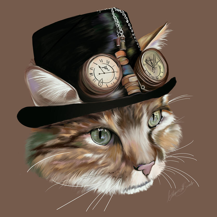 Steampunk Puss Digital Art by Catherine Barolo - Pixels