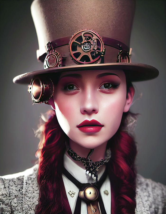 Steampunk Redhead 2 Digital Art by Ron Weathers Steampunk Redhead 2 Digital Art by Ron Weathers