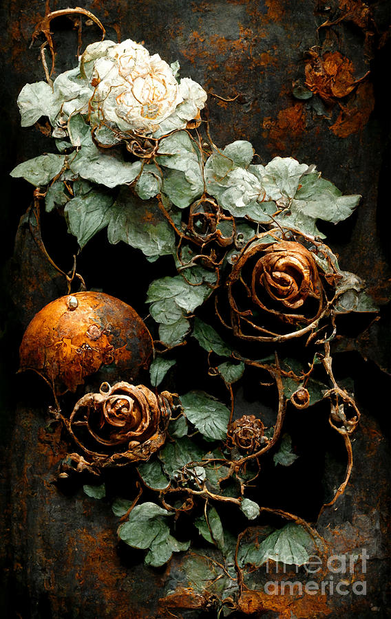Rose Digital Art - Steampunk roses by Sabantha