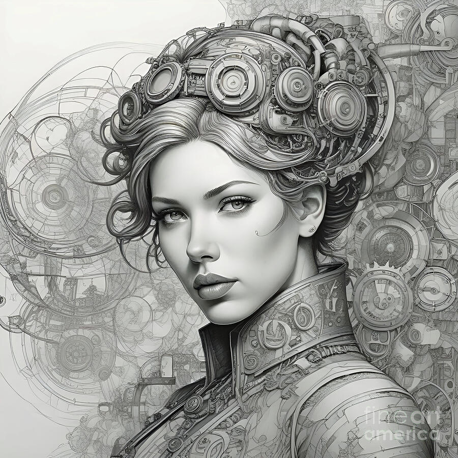 Steampunk Scarlett Johansson 1 Digital Art by Mark Miller Steampunk Scarlett Johansson 1 Digital Art by Mark Miller
