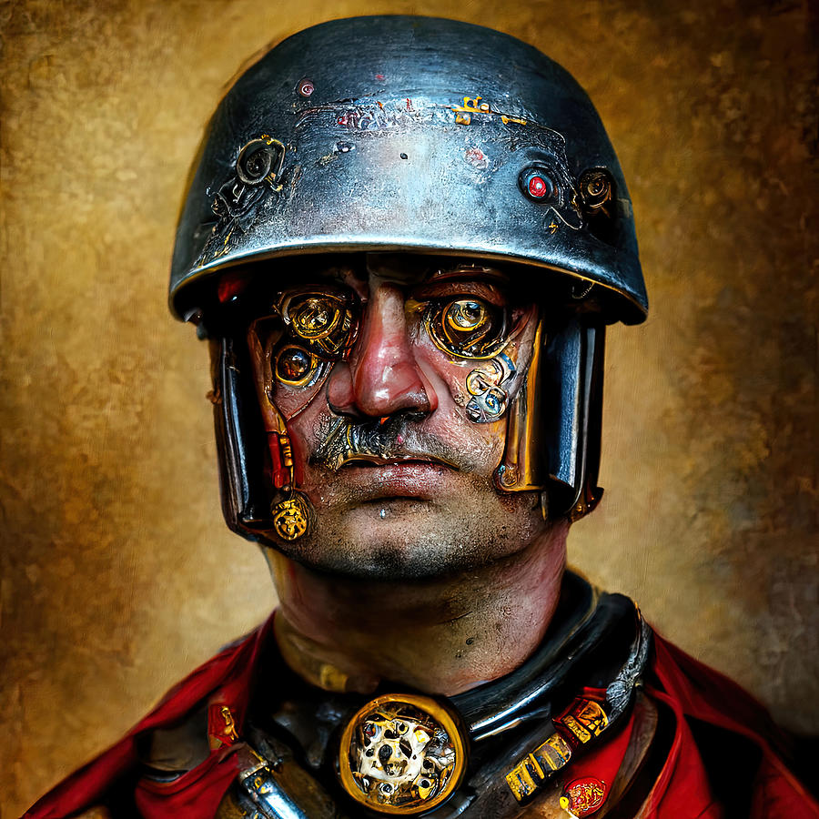 Steampunk Soldier, 01 Painting by AM FineArtPrints