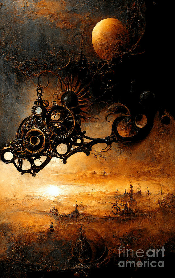 Steampunk Sunrise Digital Art