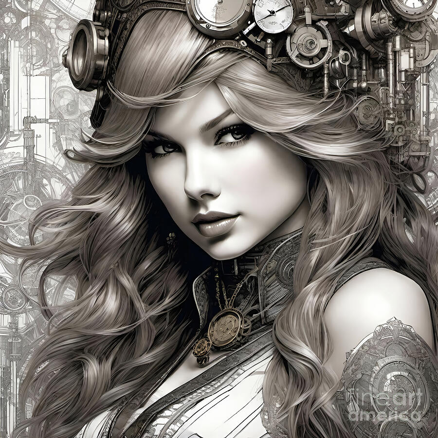 Steampunk Taylor Swift 2 Digital Art by Mark Miller