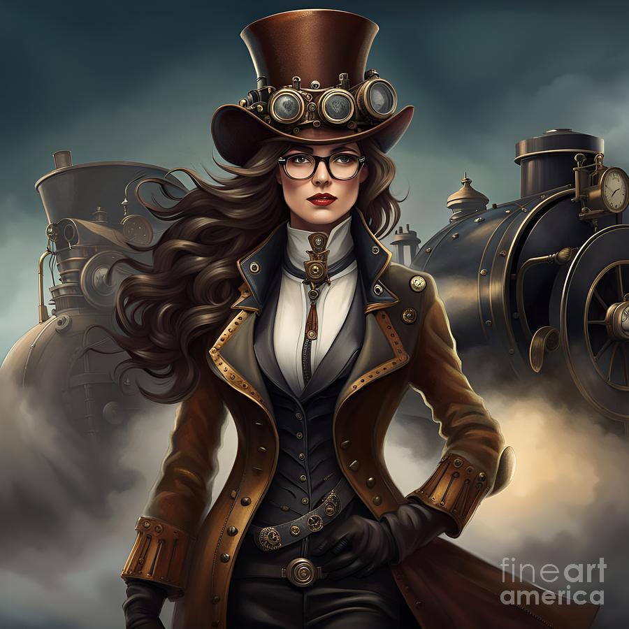 Steampunk Train Conductor Digital Art by Sherry Hightower - Fine Art ...