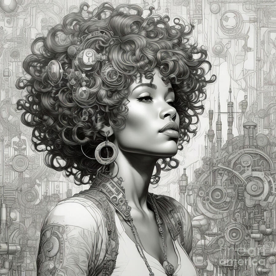 Steampunk Whitney Houston 1 Digital Art by Mark Miller Steampunk Whitney Houston 1 Digital Art by Mark Miller