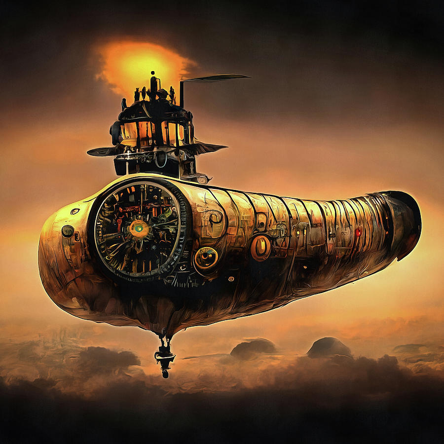 Steampunk Zeppelin 02 Digital Art by Matthias Hauser