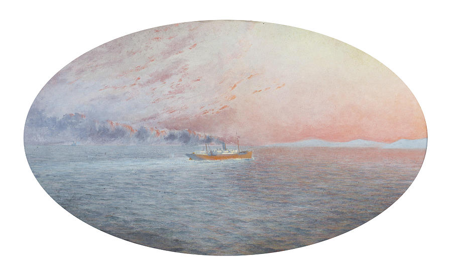 Juan Luna Painting - Steamship Montserrat  by Juan Luna