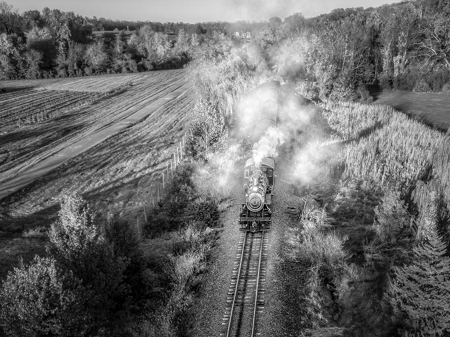 Steamtrain No 40 BW Photograph by Susan Candelario