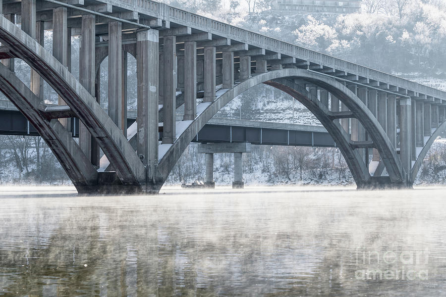 Steamy Winter Morning Branson Bridge Photograph by Jennifer White