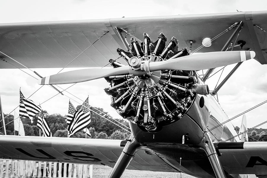 Stearman in Black and White Photograph by Brian Bishop