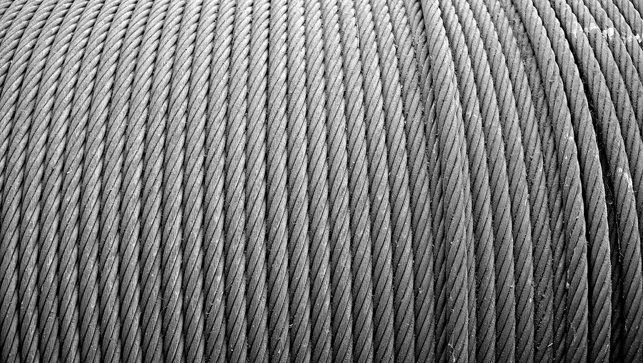 Steel Cable on Drum Abstract Photograph by Steven Ralser