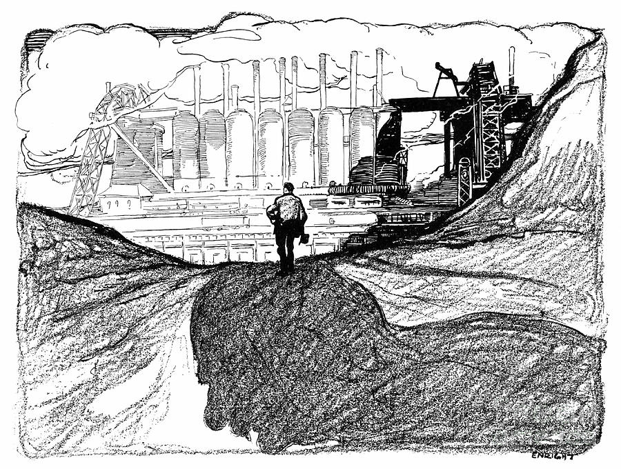 Steel Industry, 1914 Drawing by Walter J Enright