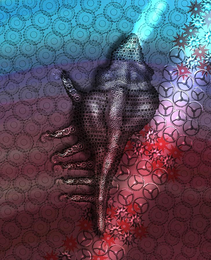 Steel Lace Cabrit Murex SeaShell Digital Art by Joan Stratton
